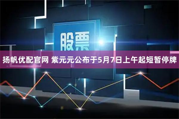 扬帆优配官网 紫元元公布于5月7日上午起短暂停牌